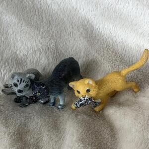 VTG 2 Topps Precious Kitties Collect 'ems 1998 Kitty Cats 1 Manx PVC Figures​